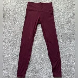 LULULEMON HIGHRISE MAROON LEGGINGS SIZE 8 - 28” inseam
